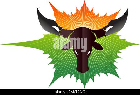 Logo Indian Cow Foto Stock