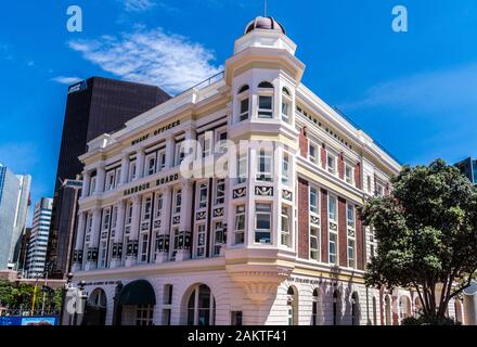 Harbour board wharf ufficio edificio capannone 7, di Frederick de Jersey Clere, 1894, Queen's Wharf, Wellington, Nuova Zelanda Foto Stock