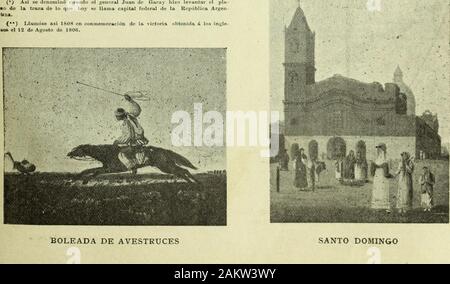 La Mujer . EL MATADERO. ALBUxM-revista "la Mujer" BUENOS AIRES DE ANTAÑO ( 1810 á 1820 ) DESEMBARCADERO DE BUENOS AIRES ANTES Y DESPUÉS DEL AÑO 20 Hasta mediados de 1860 servía á los pasajeros,como único recurso de trasporte para ir á bordo óbajar á tierra la carretilla que luego fuera troca-da-por carros de cajón á los que aquellos se abor- Foto Stock