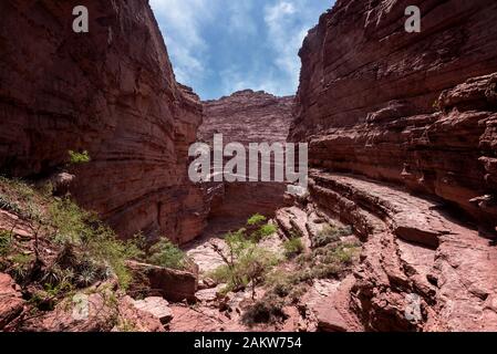 Formazioni rocciose in Salta Argentina chiamato Gola del Diavolo formata da cascate che lentamente erose le rocce Foto Stock