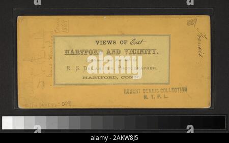 Residenza di JW () Boynton, East Hartford, Conn, 1869 Robert Dennis raccolta di vista stereoscopica. Titolo ideato da cataloger. Viste di Hartford, Connecticut: include visualizzazioni stradali, compresi parade scene; viste sul parco tra cui uno di una raccolta di antichi e onorevole artiglieria; una vista del fiume Connecticut e costruzione navale; molte viste della Chiesa del Buon Pastore, compresi spazi interni; Armsmear, casa di Elisabetta H. (Sig.ra Samuel Colt) che mostra un gazebo, il laghetto e cigni e la casa; Mark Twain's house; il sig. Boynton in casa East Hartford; vista del ritiro per il Foto Stock