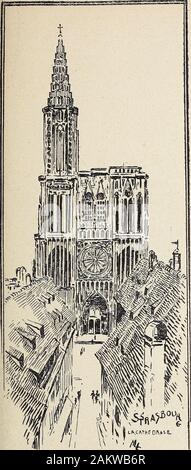 Au Rhin gaulois . Verdun. - Plan du dix-huitième siècle. LES ALSACIENS-LORRAINS 65. L^CAT^tFOi^A-V£. " Hier verden die Commanden lontano unsereClientèle exécutirt ". Si bien, quun bi-joutier français auquel le Schutzmannavait " fait onu protocole " pour avoir un-noncé en français figlio changement da-dresse, supprima la pancarte et la rem-plaça par la suivante, dont su montare desgorges chaudes : " Ici on parle allemand "{Hier spricht man deutsch). Dans les écoles, les enfants sont particol-culièrement humiliés pendant les leçonsdhistoire ; su les Traite de (( têtes deFrançais ", les Professeurs doutre-Rhins Foto Stock