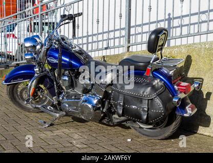 Metalic Blu Harley Davidson Heritage Softail Foto Stock