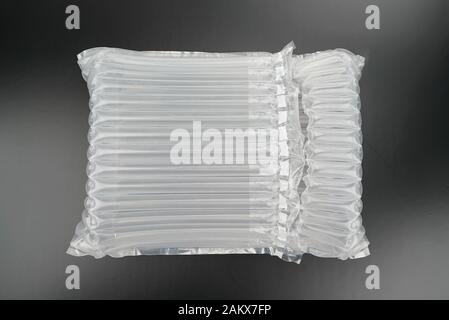 Traslucidi in plastica di imballaggio dell'aria, la protezione dei beni. Foto Stock