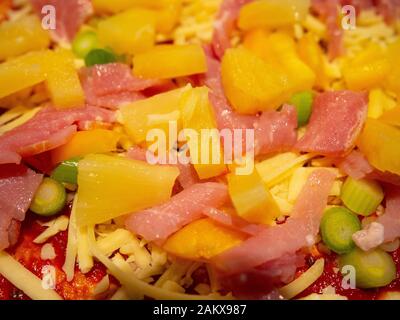 Topping Pizza Primo Piano Foto Stock