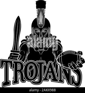 Spartan Trojan Gladiator calcio donna guerriero Illustrazione Vettoriale