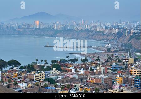 Veduta aerea della città di Lima, Perù Foto Stock