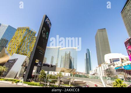 Las Vegas, Nevada, USA - facciata esterna dell'aria Resort and Casino sulla famosa Las Vegas Strip. Foto Stock