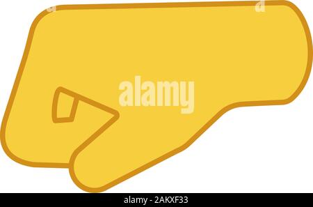 Il pugno sinistro emoji icona di colore. Rivolto a sinistra pugno. Pugno di bump. Brofist. Isolato illustrazione vettoriale Illustrazione Vettoriale