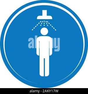 Icona doccia vettore. L'uomo facendo la doccia. Doccia di vettore icona web. Icona di doccia Illustrazione Vettoriale