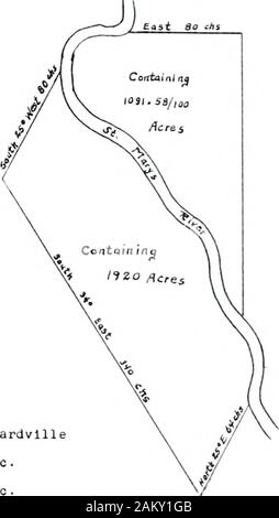 Abstract del titolo di parte della riserva Richardville in Allen County, Indiana . Intervistati da J. Riley. 18??. Preso dal governo Plat Prenota Washington, D. C. Maggio 16, 1908.Il sottoscritto certifica che la copia allegata del brevetto è un valore letterale trueand esemplificazione dal record in questo ufficio. OKI (ton™, accende il record del brevetto in questo caso wae omesso di besigned come richiesto dalla legge, ma la sezione 2^70 revisione dello statuto degli Stati Uniti che fornisce esemplificazioni letterale di anyrecords che sono stati o che potrebbero essere concessi sono considerati della stessa validità in tutti i procedimenti, se per legge o Foto Stock