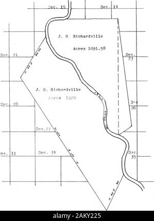 Abstract del titolo di parte della riserva Richardville in Allen County, Indiana . ed membri e la nazione di Miami di indiani: articolo III. Gli Stati Uniti si impegna a concedere il brevetto Infee semplice a Jean Bapt. Rlchardvllle, principale capo della nazione theMiami degli indiani, i seguenti tratti di terra: - - AmonKother tratti non in astratto - - tre sezioni di terreno, iniziare-ning circa venti-cinque aste sotto la sua casa sul fiume San Marys vicino a Fort Wayne; là ad angoli retti con la riverone mile, e da questa linea e il detto fiume fino la streamthereof per quantità - - articolo VI. La severa Foto Stock