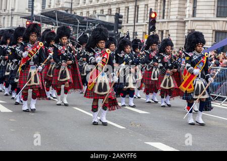 Londra, Regno Unito - 01 gennaio 2020: Parata del nuovo anno di Londra 2020 Foto Stock