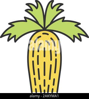 Ventola della California palm icona di colore. Washingtonia filifera. Albero del deserto. Noi di piante esotiche. Isolato illustrazione vettoriale Illustrazione Vettoriale