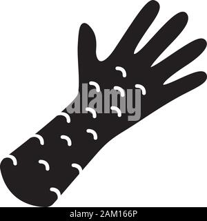 Rash cutaneo, orticaria glifo icona. La varicella, morbillo, rosolia sintomo. Simbolo di Silhouette. Lo spazio negativo. Irritazione, eczema, psoriasi. Cibo, bit di insetto Illustrazione Vettoriale