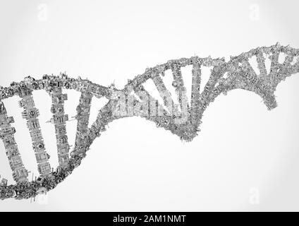 Il futuristico altamente complesso DNA Strand astronave Foto Stock