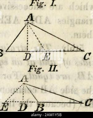 Un elementare trattato sulla geometria : semplificata per i principianti non versed in algebra . Thisfollows da n. 4. Tthly. Vi è però il punto ene nella linea MN, su eachside del peipendicidar, in cui una linea draicn a thepoint una forma con la linea MN un angolo di un givenmagnitude. Questo segue da n. 3. QUERY X. Se due lati, e l'angolo che è opposta alla thegreater di essi, in un triangolo, sono pari a tioo s^ides eil angolo che è opposta alla maggiore di quella inanoilier, ciascuna per ogni cosa rispetto fare queste due triaiigles recare a ogni altro ? A. I^ coincidono gli uni con gli altri in Foto Stock