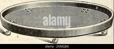 Farquhar del catalogo : la primavera 1904 . Fibra INDURATED WARE. Indurated FiberFlower piattini pot.Non facilmente rotto andvery luce. Di gran lunga il più conveniente al fine di meglio e in ogni modo che la terraglia articolo. Non sono porosi e proteggerà i lavori in legno, tabelle, ecc., in cui le piante sono a riposo. Dimensioni. Ciascuna. Doz. joo. Dimensioni. Ciascuna. Doz. ioo. 4 a. $0.08 $0.95 $7.50 : 12 a. $0.20 $1.65 $13.00 6 .10 1.00 8.00 14 ,25 2.25 17.00 8 .12 1.20 9.40 j 16 .40 4.00 30.00 10 .15 1.40 11.00 ho 18 .50 5.00 35.00 gabbie di laminazione. Per lavori pesanti di piante e palme.. Le piattaforme sono fibra Indurated Ware. Non immergere o ruggine. Unità organizzativa Foto Stock