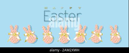 Felice Pasqua biglietto di auguri, poster, con graziosi, dolce bunny Illustrazione Vettoriale