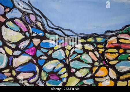 Neurography è una bella tecnica per conseguire la desideri. Albero della Vita è una tecnica psicologica per la terapia dell'arte. Foto Stock