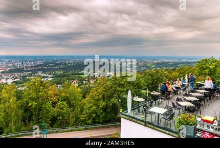 Ristorante sulla collina Postlingberg. Linz, Austria Foto Stock