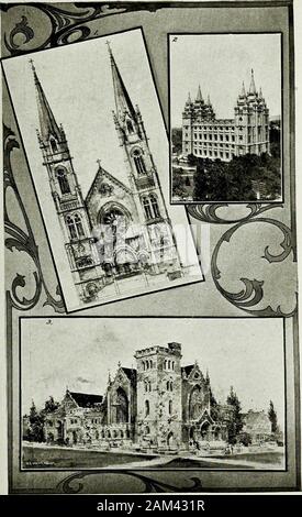 Utah: fatti per dimostrare che il più giovane dei membri è progressiva e prospera /rilasciato dall'Utah Commissione per il Lewis e Clark Centennial Exposition tenutasi a Portland 1 Giugno a Ottobre 15th, 1905 . includesnormal, accademici e i reparti aziendali, oc-cupies tre edifici di fronte al tempio di SaltLake City. La Brigham Young università atLogan e a Provo sono le istituzioni analoghe e in luogo di una grande partecipazione da quelle agricole sec-zioni dello Stato. La Provo B. Y. università presentauna normale diramazione a Beaver. I cattolici hanno completa del sistema religioso e secolare in Foto Stock