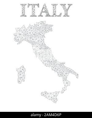 Mappa Lowpoly D'Italia Illustrazione Vettoriale