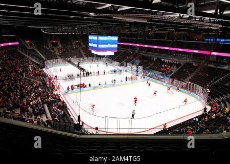 Losanna, Svizzera. Decimo gen, 2020. Vista generale di Hockey su ghiaccio : a Vaudoise arena durante il Lausanne 2020 Inverno Olimpiadi della Gioventù a Losanna, in Svizzera . Credito: Naoki Morita AFLO/sport/Alamy Live News Foto Stock