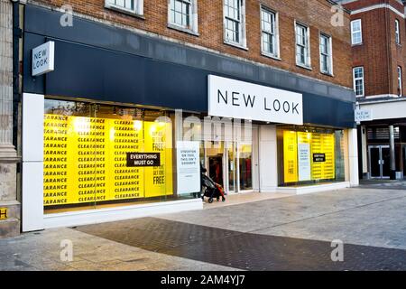 New Look Store Chiudere, High Street, Stockton On Tees, Cleveland, Inghilterra Foto Stock