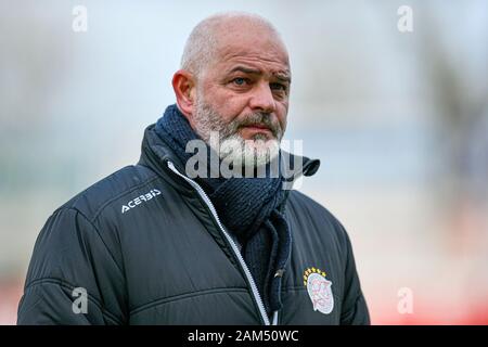 Spakenburg, Paesi Bassi. Xi gen, 2020. SPAKENBURG, 11-01-2020, Sportpark de Westmaat, Tweede Divisie, IJsselmeervogels - HHC Hardenberg, stagione 2019/2020, IJsselmeervogels trainer interinale Ricky Testa la muta durante il match IJsselmeervogels - HHC Hardenberg Credito: Pro scatti/Alamy Live News Foto Stock