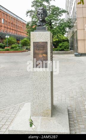 georg elser busto, strasse der erinnerung, strada della memoria Foto Stock