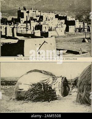 Fisiologici e le osservazioni medico tra gli indiani del sud-ovest degli Stati Uniti e del Messico settentrionale . (I NAVAHO HOGAN. C tipica dimora di montagna bianca e SAN CARLOS APACHETYPICAL abitazioni indiano-NAVAHO, PUEBLO, APACHE Bureau of American etnologia bollettino piastra 34 III Foto Stock