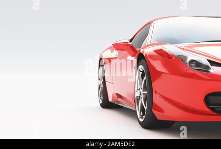 Auto moderna isolata su veicolo concept bianco. rendering 3d Foto Stock