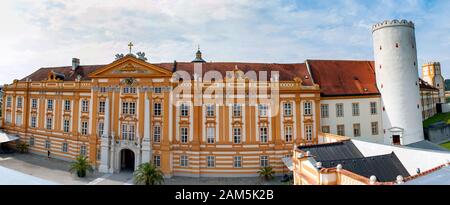 Vista panoramica sull'abbazia di Melk. Austria Foto Stock