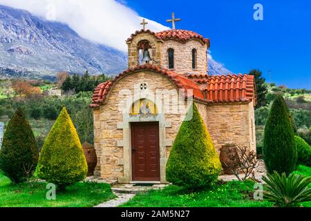 Antico monastero tradizionale, isola di Creta, Grecia. Foto Stock