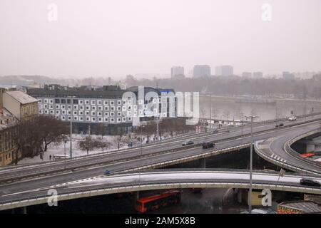 26 gennaio 2019 - Bratislava, Slovacchia: Vista sulla città in inverno Foto Stock