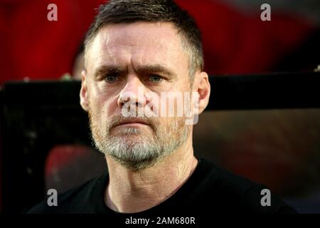 Salford, Regno Unito. Xi gen, 2020. SALFORD, Inghilterra - gennaio 11th Salford City FC manager Alexander Graham durante il cielo scommettere League 2 match tra Salford City e Northampton Town a Moor Lane, Salford sabato 11 gennaio 2020. (Credit: Tim Markland | MI News) Credito: MI News & Sport /Alamy Live News Foto Stock