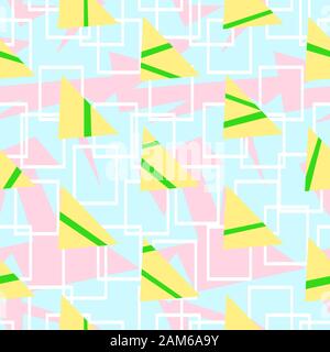 Colorato forme geometriche. Seamless triangoli, quadrati pattern. - Illustrazione Foto Stock