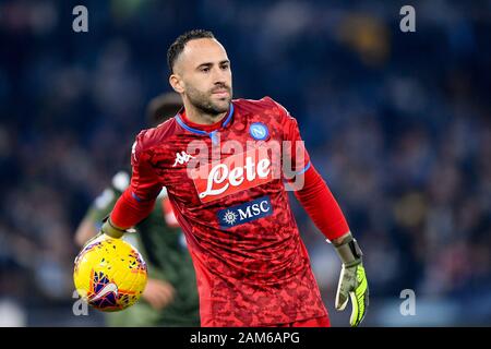 Roma, Italia. Xi gen, 2020. David Ospina di SSC Napoli durante la Serie A match tra SS Lazio e SSC Napoli allo Stadio Olimpico di Roma, 11 gennaio 2020. Credito: Giuseppe Maffia/Alamy Live News Foto Stock