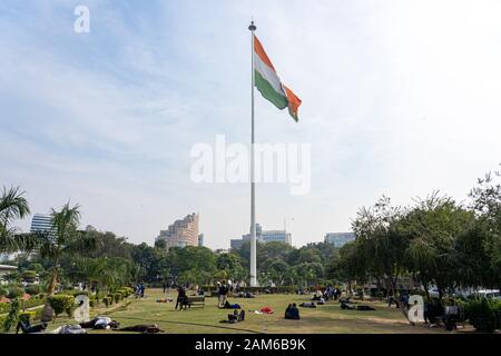 Bandiera Indiana Nel Central Park Di Nuova Delhi Foto Stock