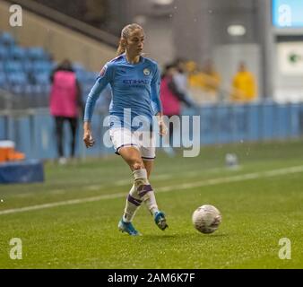 Academy Stadium e Manchester, Lancashire, Regno Unito. Xi gen, 2020. Il FAs donna Super League, Manchester City le donne contro Everton donne; Jackie Beckie del Manchester City le donne - Editoriale usare carte di credito: Azione Plus sport/Alamy Live News Foto Stock