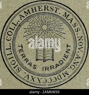 Gli indirizzi degli alumni di Amherst College . Gli indirizzi degli Alumni di Amherst College. 1897 Correzioni. 1850.-Lyman R. Williston, morì il 7 marzo 1897. 1855.-l'on. William E. Hughitt, morì il 12 aprile 1897. 1861.-l'on. Elliot Sandford, Raynham, messa. 1864.-Merlano S. Gru, 92 Perry San, Detroit, Michigan. 1863.-Rev. Leavitt H. Hallock, Mills College P. O., Alameda Co., Cal. 1870.-CHARLES H. Ames, West Newton, messa. 1871.-Rev. George C. Adams, 2710 Devisadero San, San Francisco, Cal. Carlos E. Dunshee, 6322 Evans Ave., Chicago, 111. 1873.-Howard E. Pine Lodge Hotel, Englewood, N. J. 1874.-Clarence F. Birdse Foto Stock