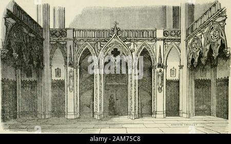 L'illustrazione : ufficiale universel . f- (Vue intérieur de la nouvelle Chapelle du Couvent des dames de Bon-Secours, rue Notie-Dame-des-Champs 12 bispar M. Breton, architecte.). t. ho elle d i b n-SflCours. - Vua i .rentrée.) Avez-vous déjà quittéles sentiers maréca-geux et filandreux de:notre récit pour cou-rir et sauter aux gra-vures, qui remplis-inviato et ornent lespa-gesdu présent numé-ro ; permettez-nousdonc, comme derniersalut à toutesces bel-les choses à cetteéclatante musique, àcette Fête du génie età ces pompes roya-les, permettez-nousun dernier renseigne-niini à propos du-Ch teau de St Foto Stock