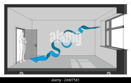 Grammo di una camera con naturale di ventilazione aria Illustrazione Vettoriale