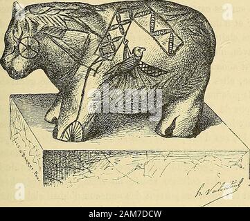 Gazette des beaux-arts . rse de chevaux, les concours agricoles, sanspenser que nous suivons machinalement de fort vieilles coutumes, vieillescoutumes qui avaient une subtile raison dêtre. Les premiers hommes civilisés reçurent avec beaucoup dadmirationet de vénération les trouvailles de leurs inventeurs. Ils étaient desprithonorant. Linventeur neut point de nom, mais lobjet inventé parut REMARQUES A propos de LART EGYPTIEN. 213 une sorte dêtre en relazione mystérieuse avec les grands actes de lanature ou de la divinité. Le feu, la métallurgie, lhuile, le pain, devinrentdes révélations divini Foto Stock