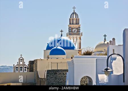San Giovanni Battista Cattedrale. Fira, Stantorini. La Grecia Foto Stock