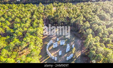 Stonehenge si trova a Bamahenge Aerial View, Alabama USA Foto Stock