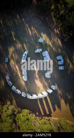 Bamahhenge Aerial View, Alabama Usa Foto Stock