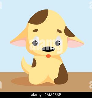 Simpatico vettore di cucciolo di cane piccolo. Cartoon cane animale domestico illustrazione vettore isolato da sfondo. Illustrazione Vettoriale