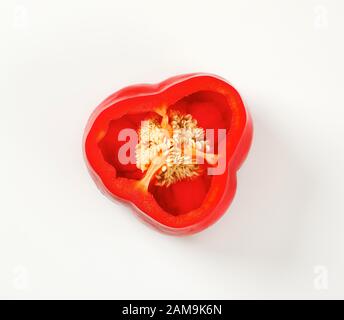 Sezione del peperone rosso Foto Stock